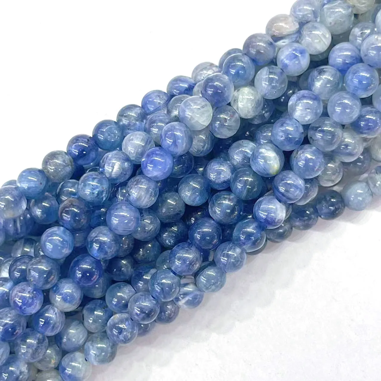 4MM Genuine Natural Blue Kyanite Stone Round Smooth Disthene Cyanite Loose Beads Strand For DIY Necklace Jewelry Accessories