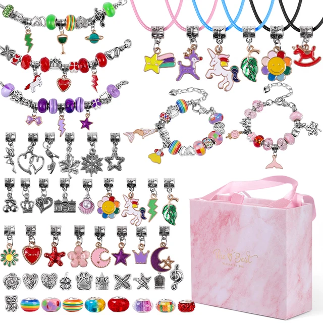 Charm Bracelet Making Kit For Girls DIY Rubber Bands For Necklace Pendent Jewelry  Making Kit 3-12 Kids Birthday Christmas Gift - AliExpress