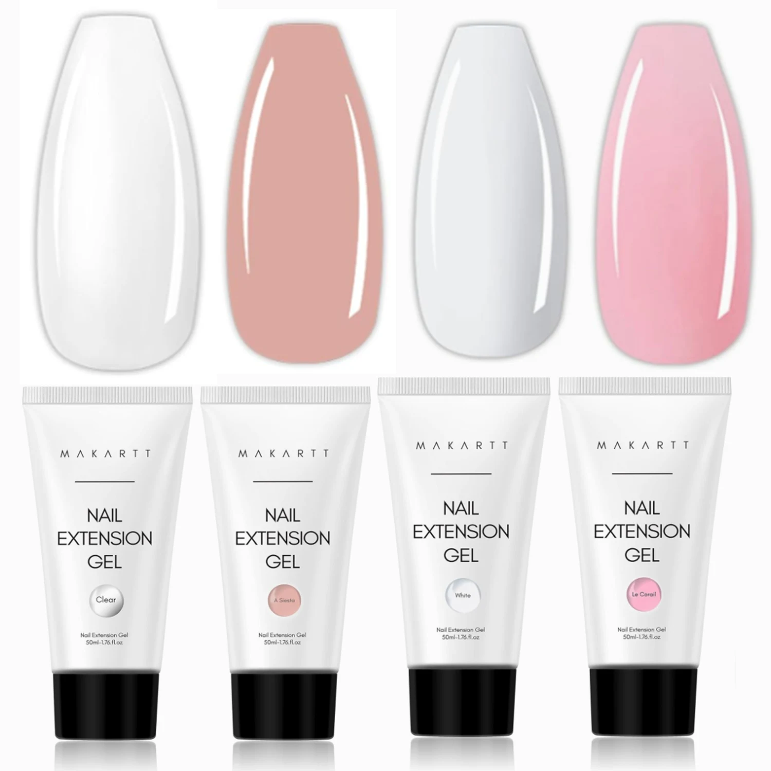 Makart Poly Nail Gel, 50G/30G Acrygel Clear / Pink / Nude Nail Extension Gel Glitter Builder Nails Gel Per Trendy Fai Da Te Nail Art