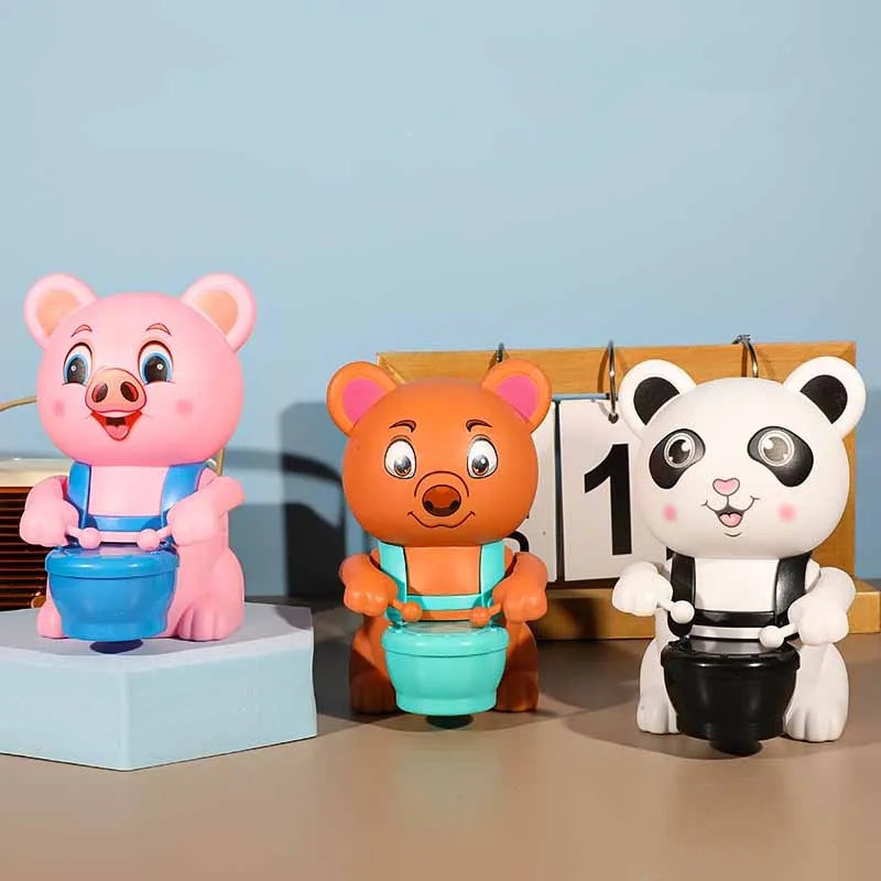 Children's Educational Toys Cartoon Cute Wind-up Drumming Small Animal Creative Children Interactive Clockwork Toys Gifts