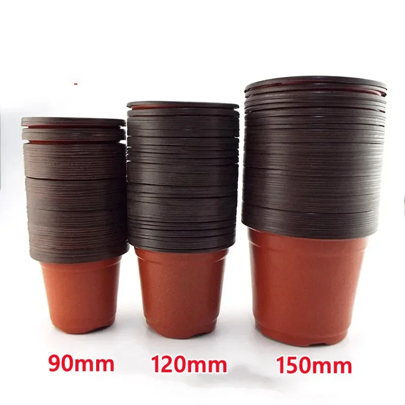 Nursery Pots 9/12/15cm Flowerpot Plastic Grow Box Fall Resistant Tray For Home Garden Plants