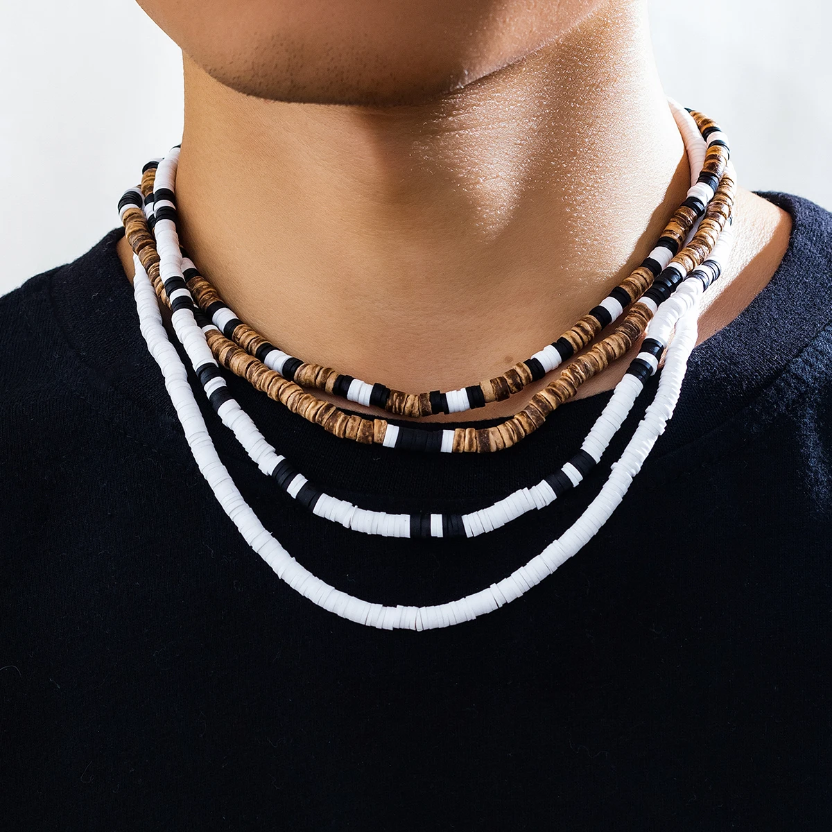IngeSight.Z Vintage Tribal Natural Mix Beaded Choker