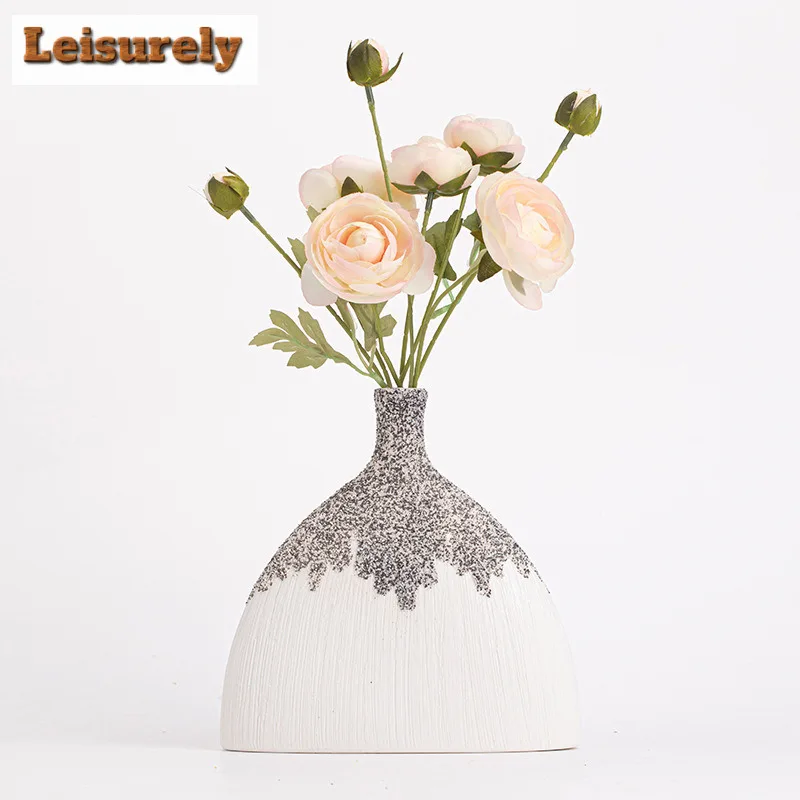 Snowflake Bottle Ceramic Donuts Flower Pot Home Living Room Decoration Accessories Interior Office Desktop Decor Ornament Gift