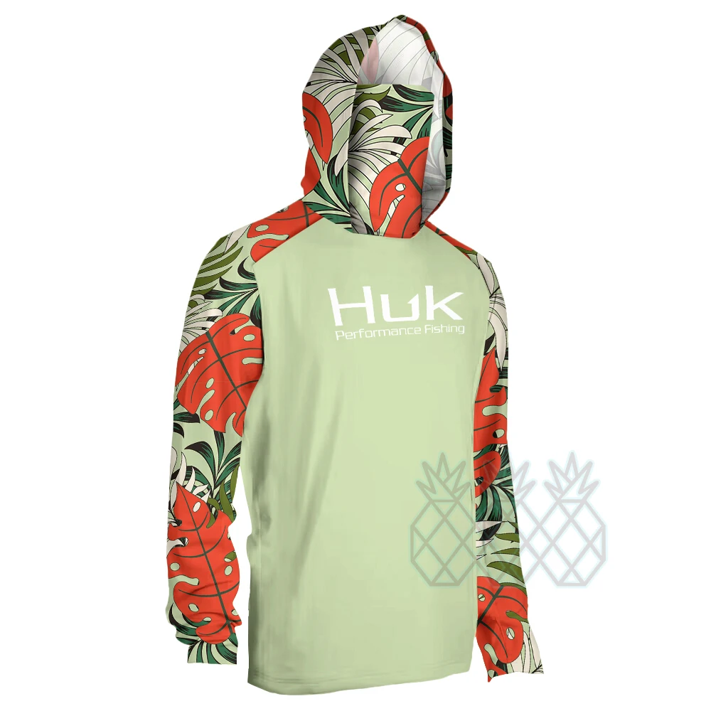 

Fishing Shirt Men's Long Sleeve Mask Hooded Shirts Upf 50+ Uv Protection Jerseys Breathable Beach Sweatshirt