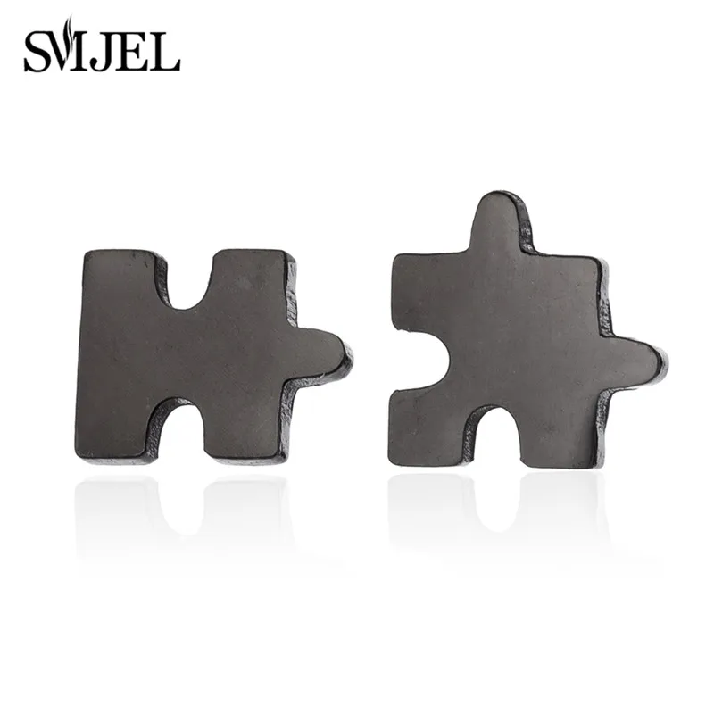 SMJEL Edelstahl-Ohrringe in Schwarz, kleine geometrische Puzzle-Stern-Mond-Ballett-Mandala-Ohrstecker für Damen, modischer Ohrschmuck – Detail 16