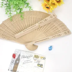 Personalized Wooden Sandalwood Fan for Weddings and Party Decorations (No organza bag)