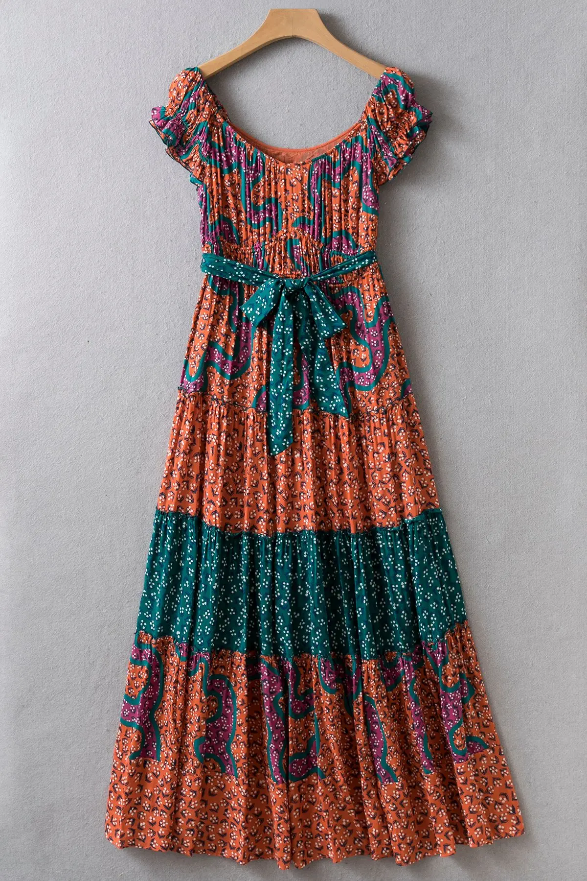 

Платье макси с рукавами и поясом US 2-US 12