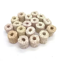 Aquarium Filter Natural Mineral Rings - 100g, 25 Pieces for Biological Filtration and Fish Tank Clarity (White)