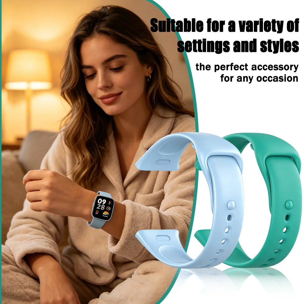 Solid Color Soft Silicone Sport Watch Band - Replacement Wrist Bracelet Accessory