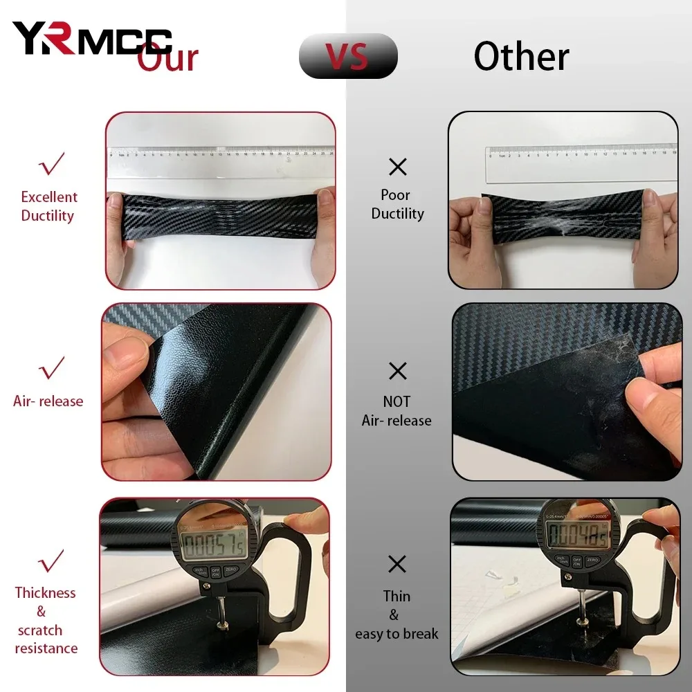 2D/3D Carbon Fiber Vinyl Wrap Black Car Stickers Waterproof Adhesive Vinyl Auto Tuning Film Motorcycle Stickers Cars Accessories