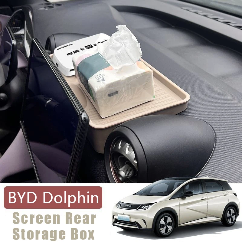

For BYD Dolphin Car Screen Rear Storage Box Water Cup Center Console Armrest Ttorage Boxs Auto Interior Modification Accessories