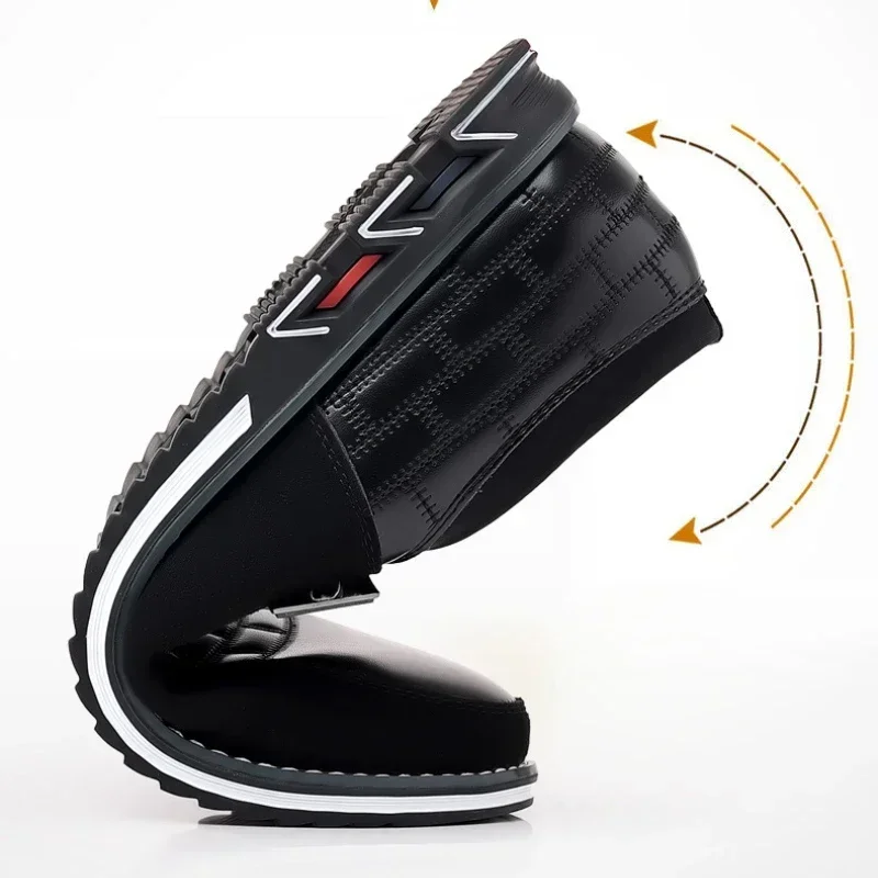 Casual Men Shoes Classic Office Men Work Shoes Business Slip-On Sewing Leather Shoes for Stylish Soft-soled  Men Dress Shoes 6