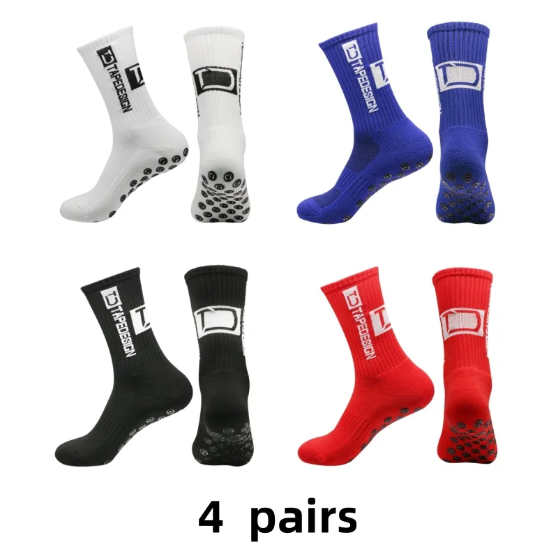 Fundo de toalha espessada absor&ccedil;&atilde;o de suor desodoriza&ccedil;&atilde;o meias futebol anti -lidando football socks 4 pairs