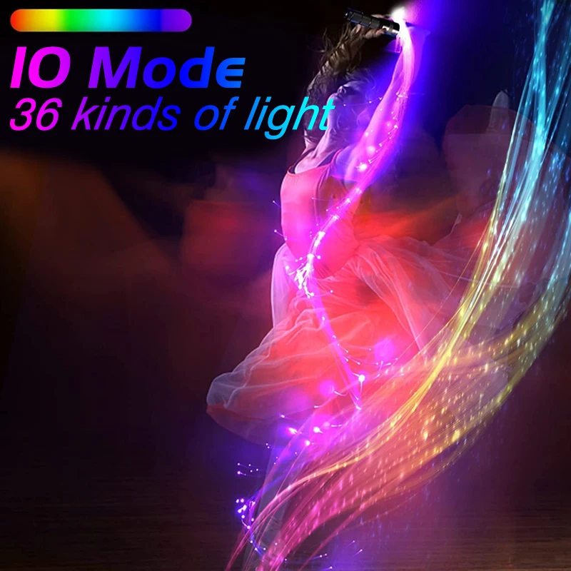 Party Decoration Disco Dance LightWhip fiber optic lamp Party Led Fiber Optic Dancing Whips Multicolor Glowing Whip Sparkle Flow Toy 360&deg; Swivel