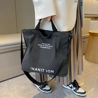 Sacs messagers japonais en toile pour hommes et femmes, sacs à main en toile lavée épaissie, grande capacité, tendance urbaine et littéraire 3