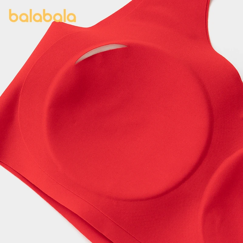 Balabala Toddler Girl Underwear Set Vest Development Period Anti-Exposure Red Bra and Underwear