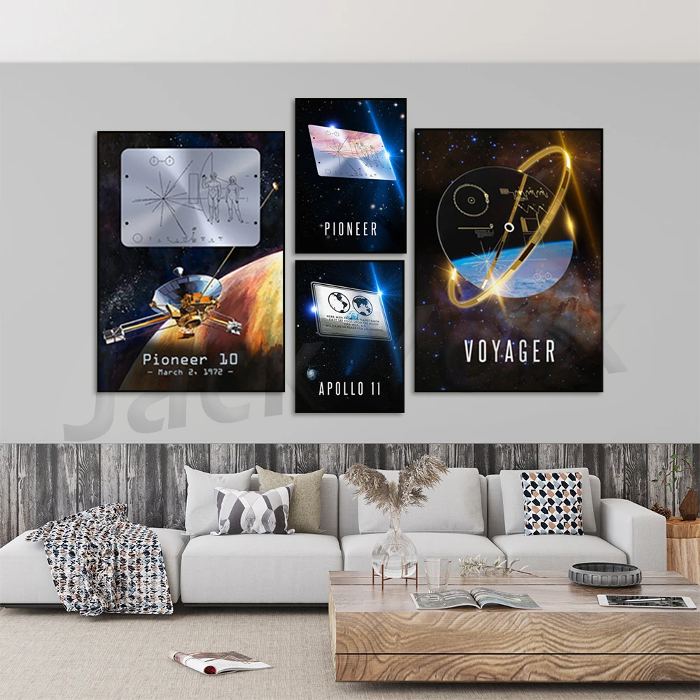 Jupiter - Golden Record, -Poster Spaziale, Poster Scientifico-Poster Su Tela