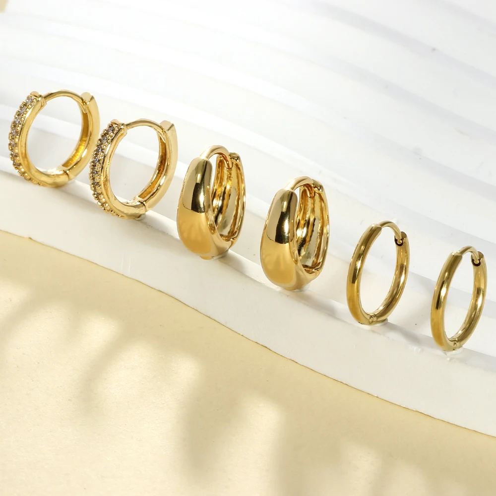 Ohrringe mit flacher Rückseite für Damen, hypoallergene Ohrstecker aus Stahl für empfindliche Ohren, Edelstahl-Ohrringset mit flacher Rückseite – Detail 9