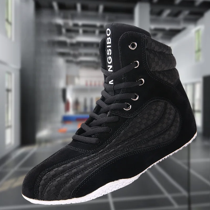 Professional Men And Women Wrestling Shoe High Top Sport Sneakers Big