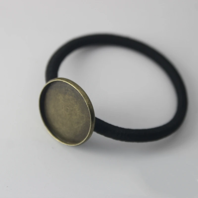 10 Stück 20–25 mm Haarschmuck, Cabochon-Fassung, Basis, Gummiband, elastischer Pferdeschwanz, DIY, Basteln, Schmuckherstellung, Zubehör, Stirnband – Detail 4