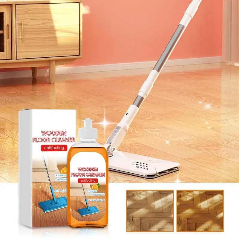 Wood Floor Cleaner For Mopping 100ml Foam Mopping Cleaner Solution Orange Fragrance Wood Floor Maintenance Solution For Kitchen