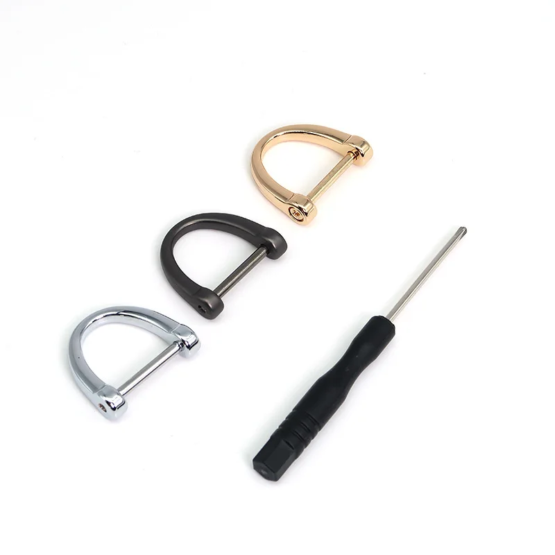 

10pcs horseshoe shaped D-buckle hardware DIY luggage accessories hanging ring horseshoe shaped zinc alloy anti loss car keychain