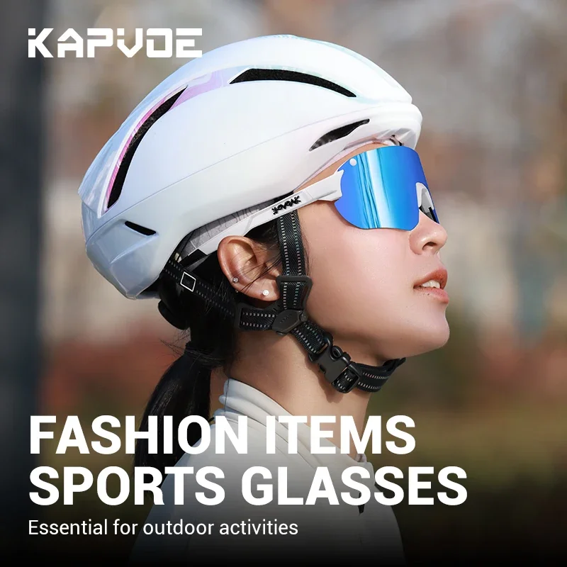 Kapvoe Photochromic Lightweight Cycling Glasses Men Rimless Sunglasses Road Bicycle MTB Bike Riding Sports Women Eyewear UV400