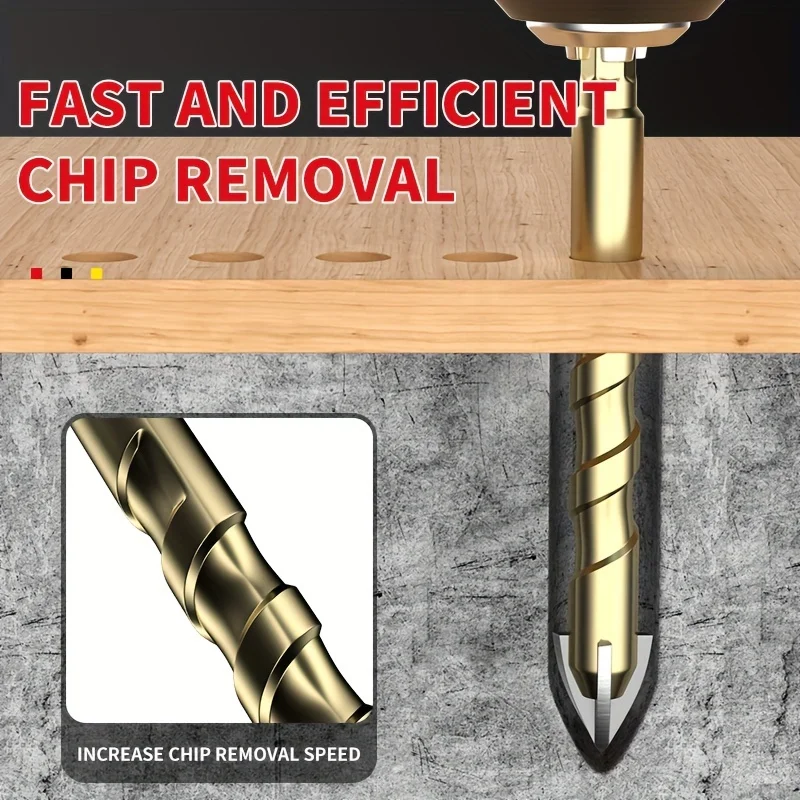 7PCS 3-12mm Cross Hexagon Tile Drill Bits Set For Glass Metal Ceramic Carbide Alloy Cross Tile Drill Bit Set Drilling Tools drill bit set