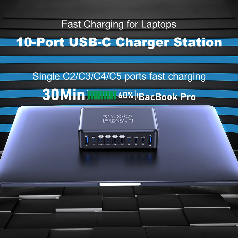 Ubigbuy Charger 10-Port GaN 710W