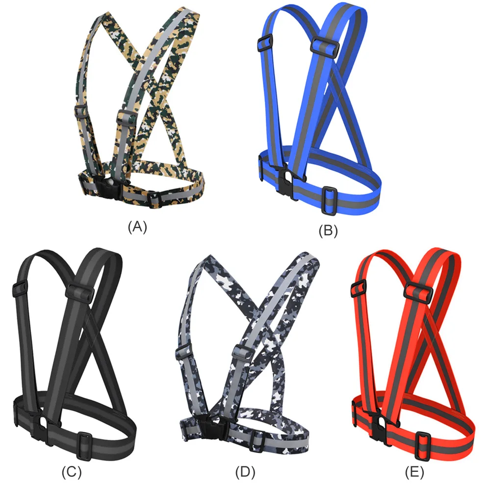 Reflective Safety Vest Reflective Straps Safety Vest High Visibility Outdoor Reflective Belt Reflective Running Vest for Night Running Jogging Walking Cycling