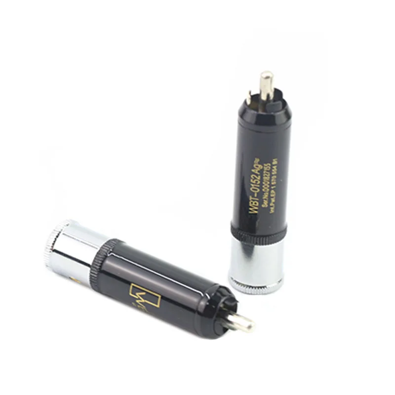 

4Pcs WBT-0152Ag 99.998% Pure Copper Silver-plated Plug HiFi audio terminal RCA head
