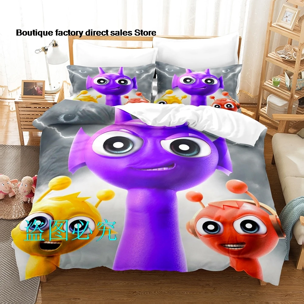 2025 Hot Sprunki Bedding Set Single Twin Full Queen King Size Bed Set Adult Kid Bedroom Duvetcover Sets Anime parure de lit Bed 2