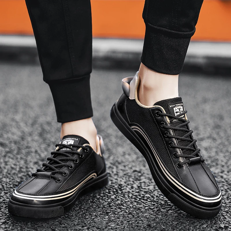 COOLVFATBO Men Casual Shoes 2023 Sports Leisure Fashion Height Increasing Couple Shoes Outdoor Mesh Shoes Men Lace-Up Sneakers