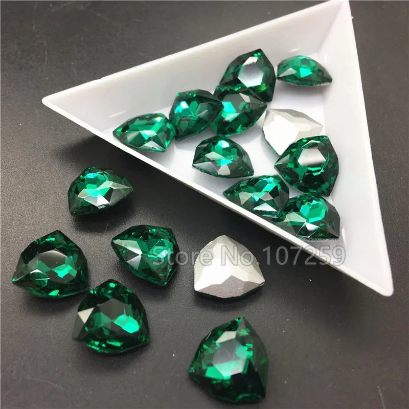 탑스톤 220개 12mm 팻 트라이앵글 팬시 스톤 포인트백 유리 크리스탈 멀티 컬러 쥬얼리 제작