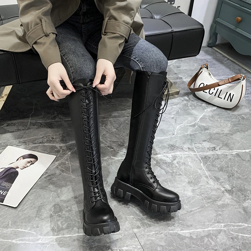 2024 Fall and Winter New Women's Boots Round Head Square Heel Knight Boots Over The Knee Sweet High Boots Sexy Women's Boots