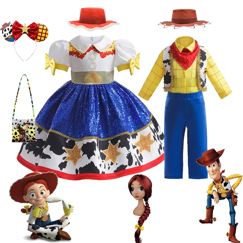 2023 Nuove Ragazze Toystory Anime Cosplay Tutu Dress Jessie Cartoon Cow Frocks Costumi Festa Dei Bambini Vestidos Party Abbigliamento Per Bambini