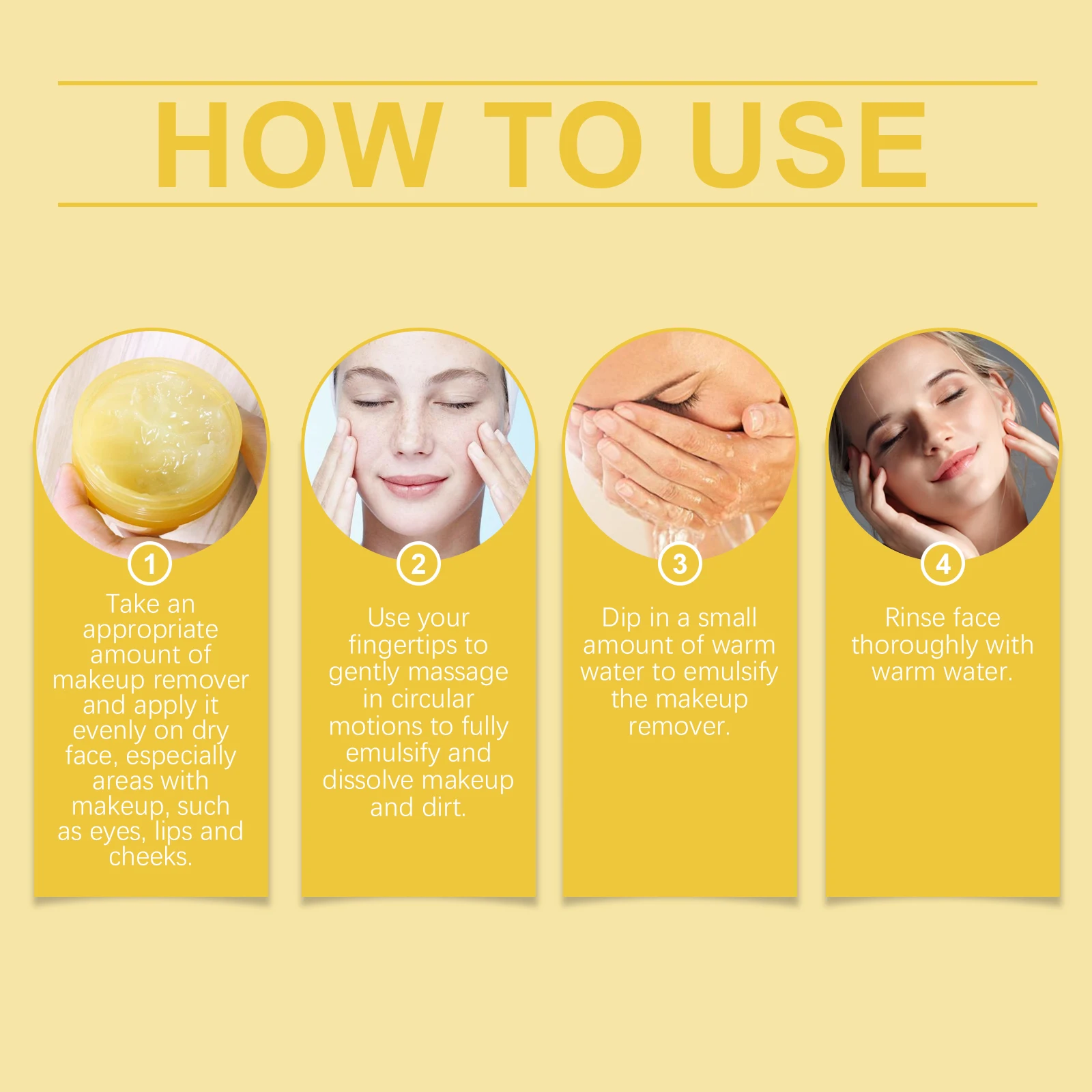 Ginger Lemon Makeup Remover Cleansing Facial Non-Tightening Gentle Makeup Face Eye Lip Makeup Remover Turmeric Cleansing Balm 5