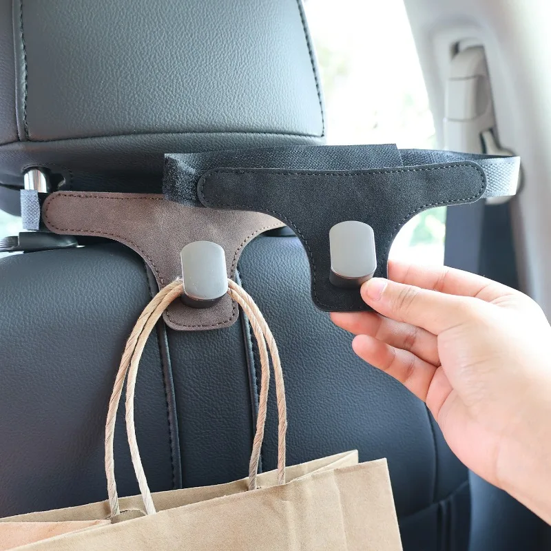 Pu Leather Seat Back Hook for Sports Car Seats Organizer Car Interior Hook Back Seat Storage Hanger Organizer for Handbag Purse