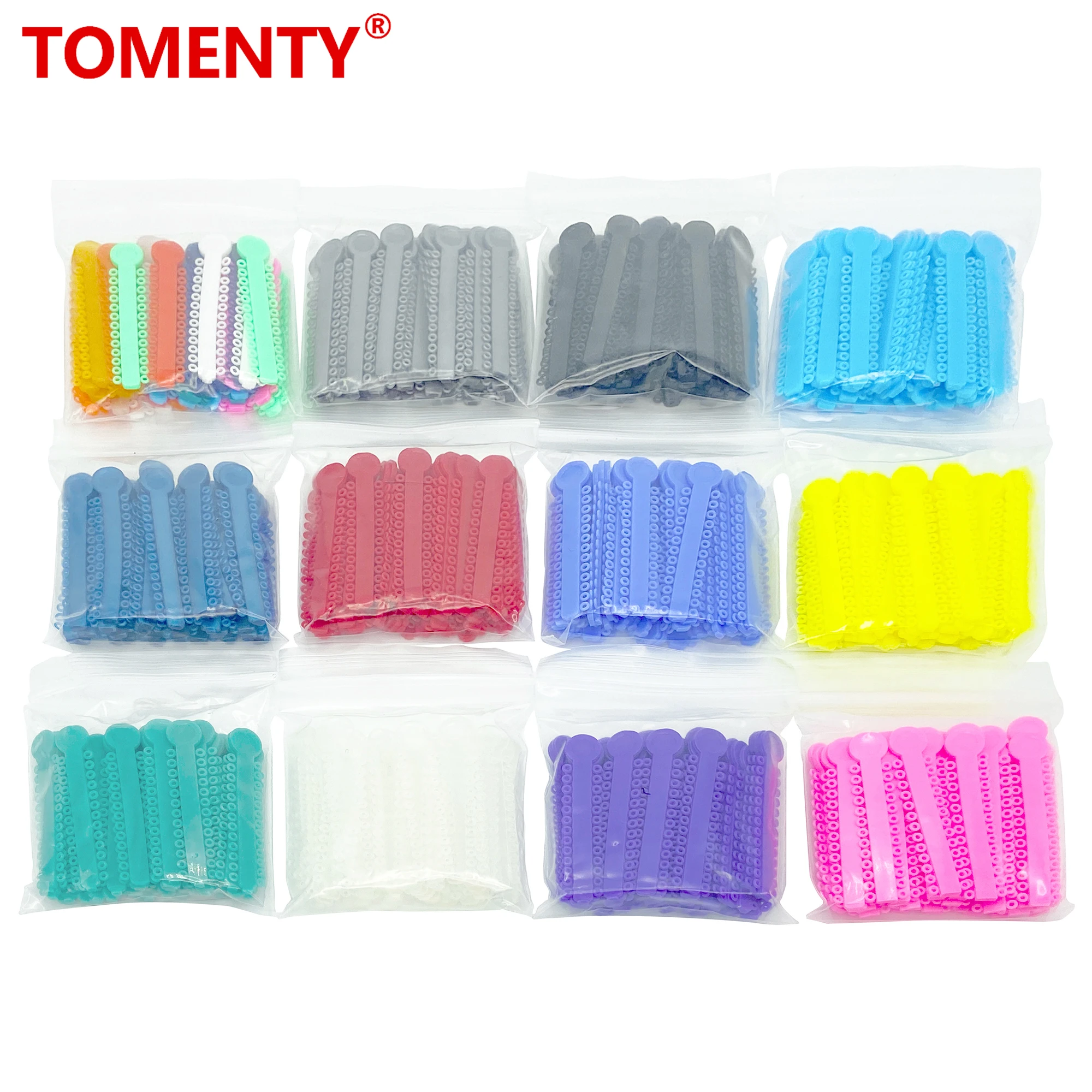 40pcs/Bag Tomenty Dental Orthodontic Ligature Ties Elastic Rubber Bands Ring For Teeth Braces Elastomeric Dentistry Materials
