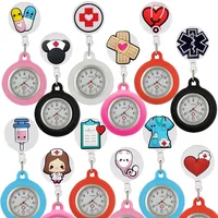 Lovely Hospital Medical Nurse Doctor Icons Cartoon FOB Pocket Watches Fashion Accessories Unisex Women Mens Clip Hang Clock Gift