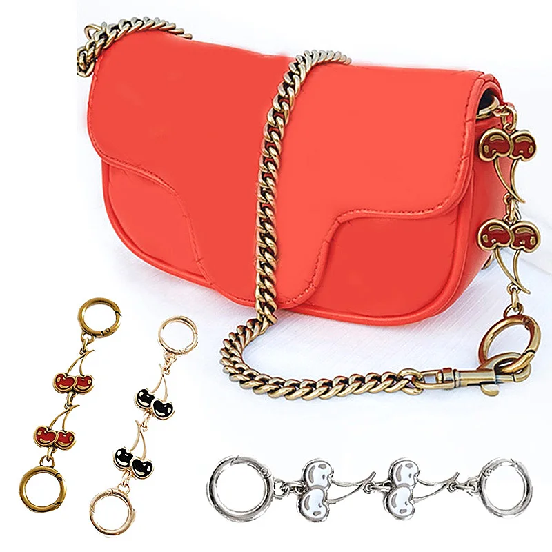 New Crystal Cherry Keychain Creative Fruit Key Chain Cute Girl Key Ring Chains Car Key Women Men Handbag Pendants DIY Jewelry