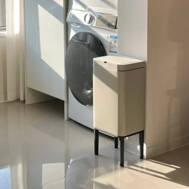스마트 센서 쓰레기통 20L 주방 욕실 화장실 스테인레스 스틸 대용량 쓰레기 뚜껑이있는 높은 발 휴지통