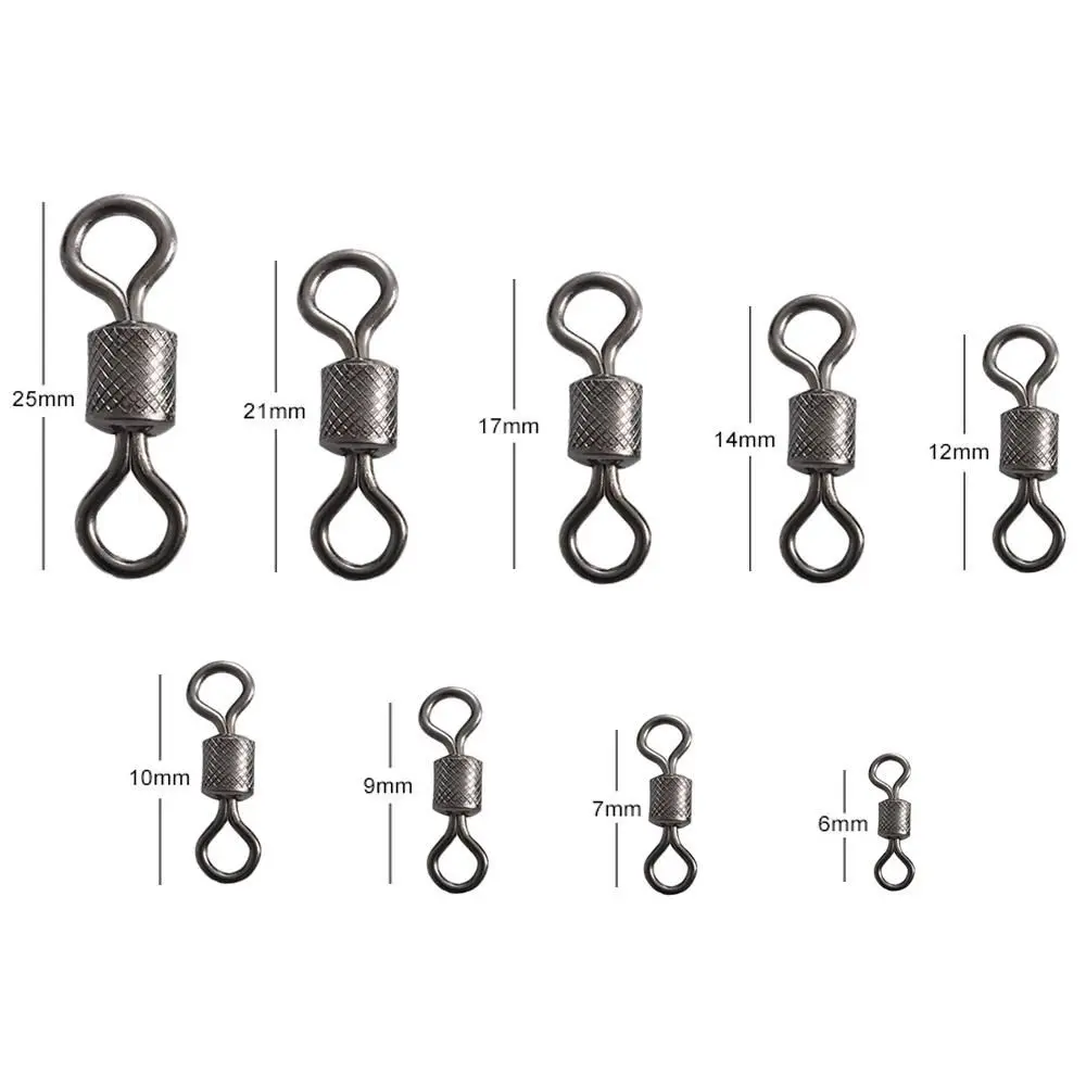 Fishing swivels Stainless Steel Fishing Swivels 50PCS Ball Bearing Swivel with Safety Snap