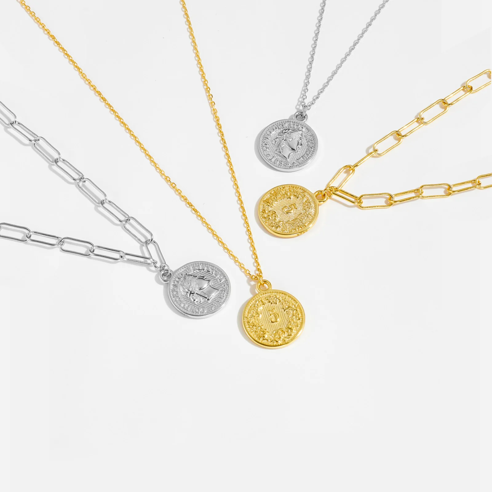 925 Sterling Silver Coin Necklace 925 Sterling Gold Coin Jewelry