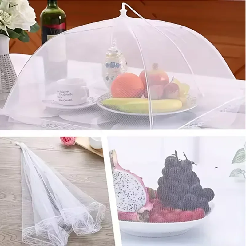 Food Cover Mesh Folding Washable Flies Tables Cover Insect Proof Protective Dish Covers Home Kitchen Storage Accessaries