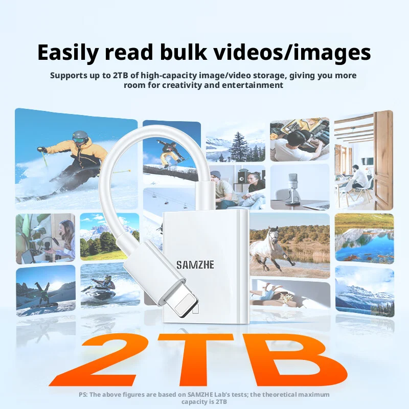 SAMZHE 2 in 1 라이트닝-SD/TF 카드 리더 OTG 플래시 어댑터 메모리 카드 어댑터 (아이폰 14 13 12 Pro Max 3.0 아이패드 플래시용)
