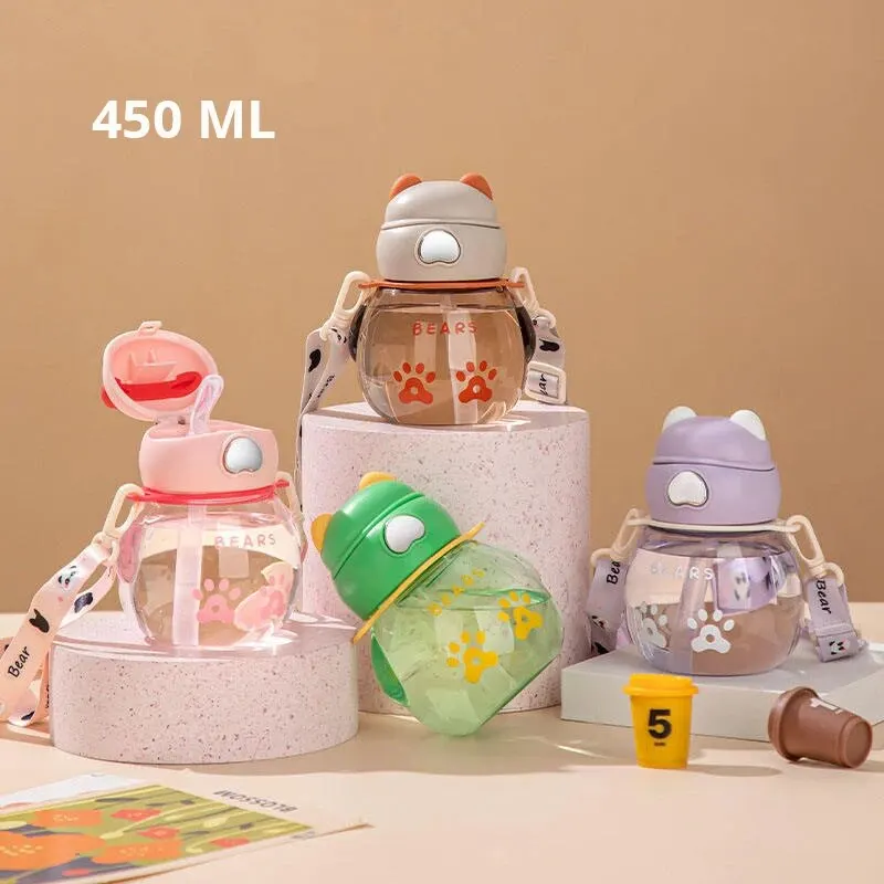 450ML Children's Water Cup Bear Shape Summer Portable,water cup