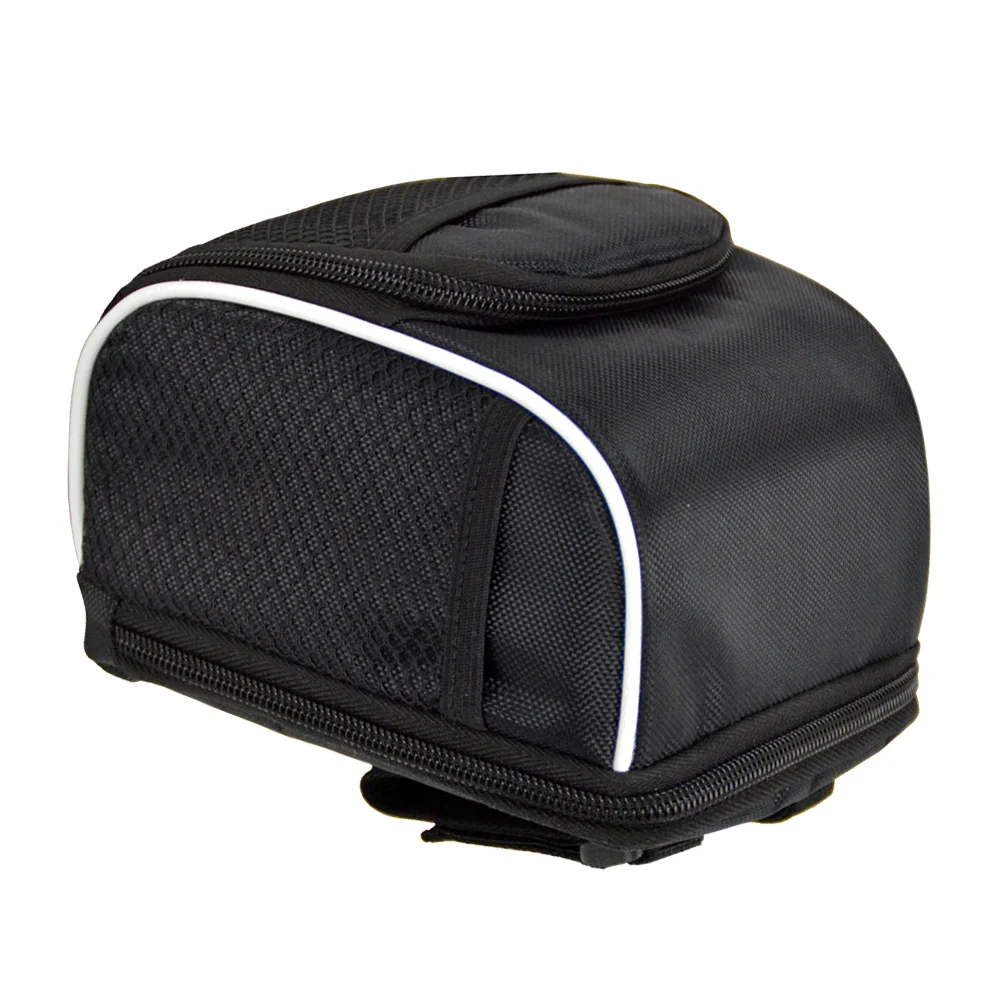 

Bike Front Frame Bag Foldable Storage Bag Black Cycle Case Front Handlebar Storage Organizer for Outdoor Cycling