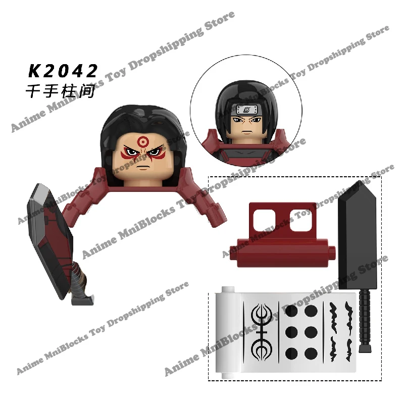 Naruto Sasuke Kakashi Akatsuki bricks Building Blocks Anime cartoon Mini Action Figures Heads Assembly Toys kids Birthday Gifts 2