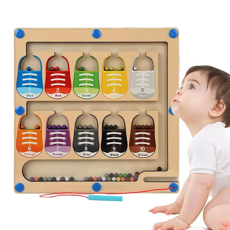 

Magnetic Color And Number Maze Magnetic Puzzles Maze Sorting Game Matching Game Wooden Magnet Board Educational Board Games For